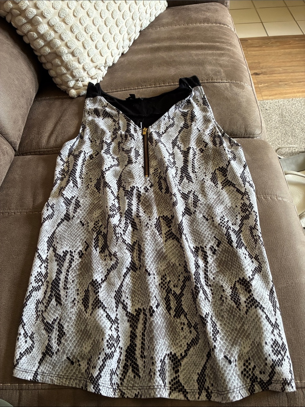 Express Snake Print Tank Top in Black and White
